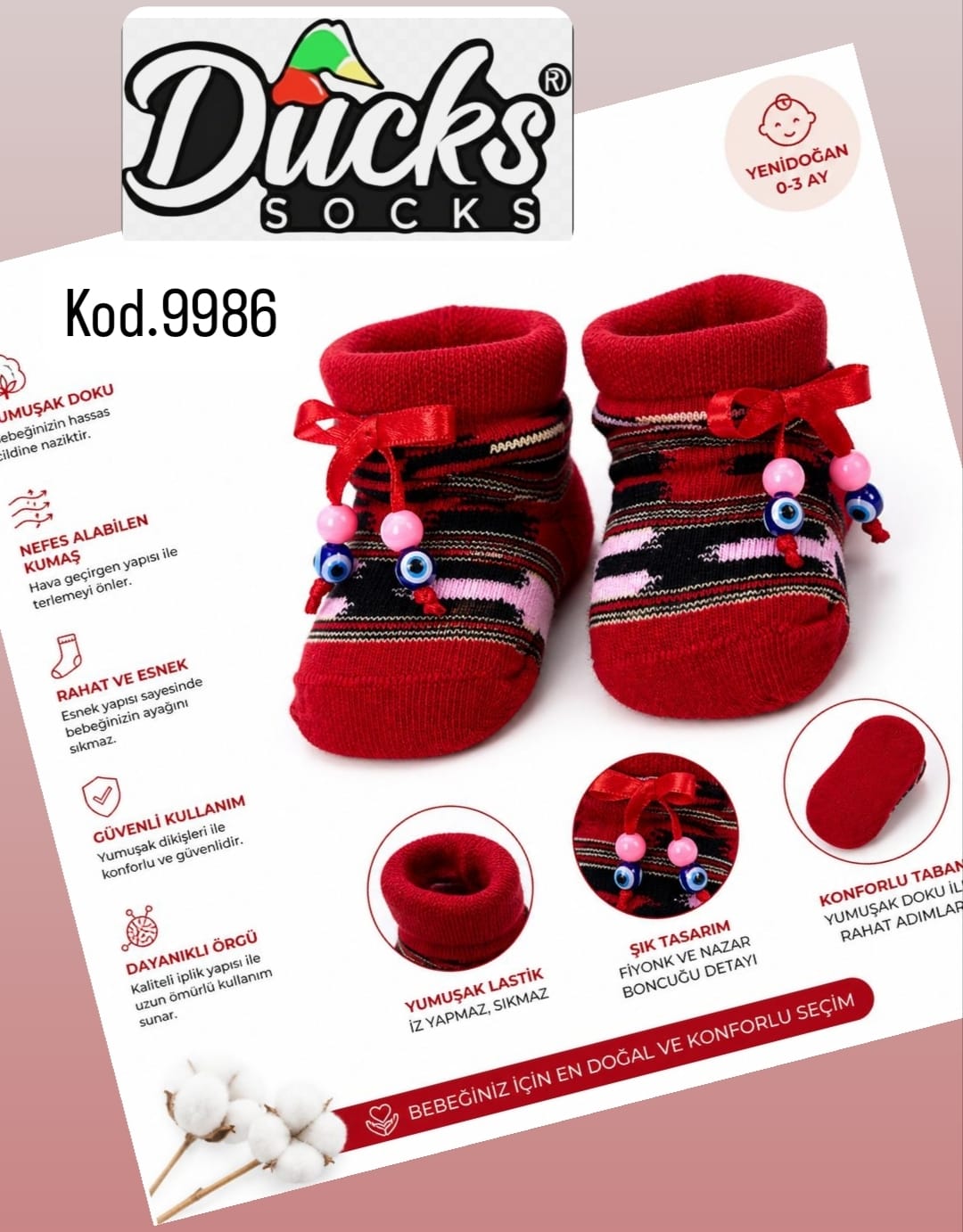 Keşan Desen Boncuklu Bebe Patik